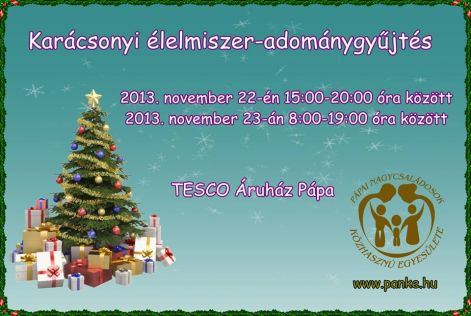 2013.11.22. Kar&aacute;csonyi lakoss&aacute;gi &eacute;lelmiszer-gyűjt&eacute;s